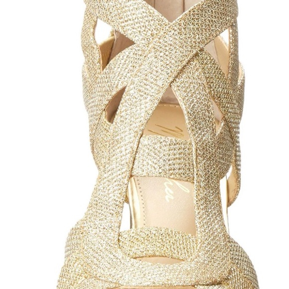 Marc Fisher Womens Open Toe Formal Strappy Sandals, Gold, Size 8 - Picture 2 of 12